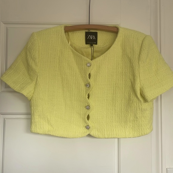 Cropped yellow Zara blazer - Picture 1 of 4